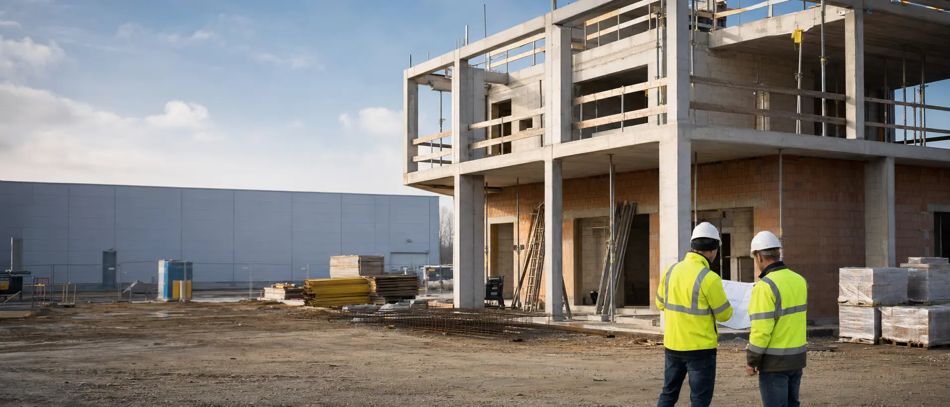 Visualisierung einer professionell geführten Baustelle